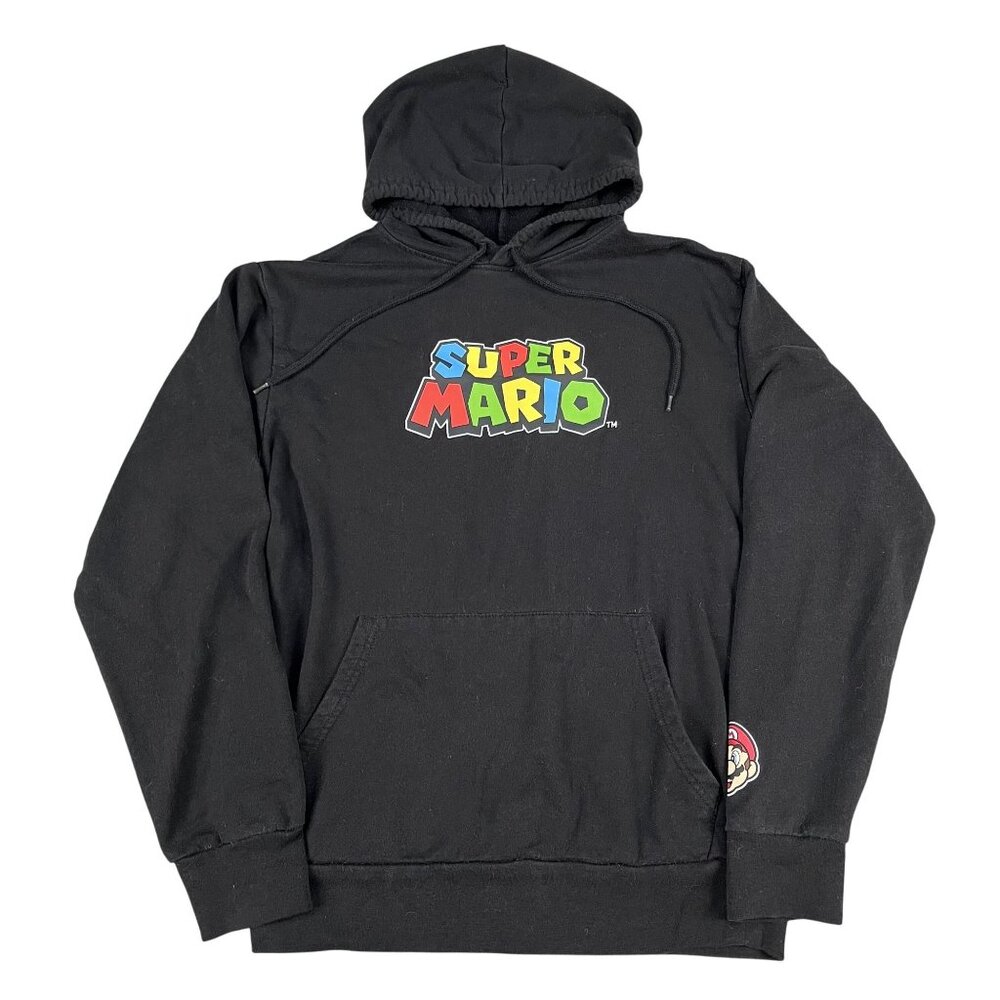 Super Mario Brothers Mens Black Hoodie Sz Small